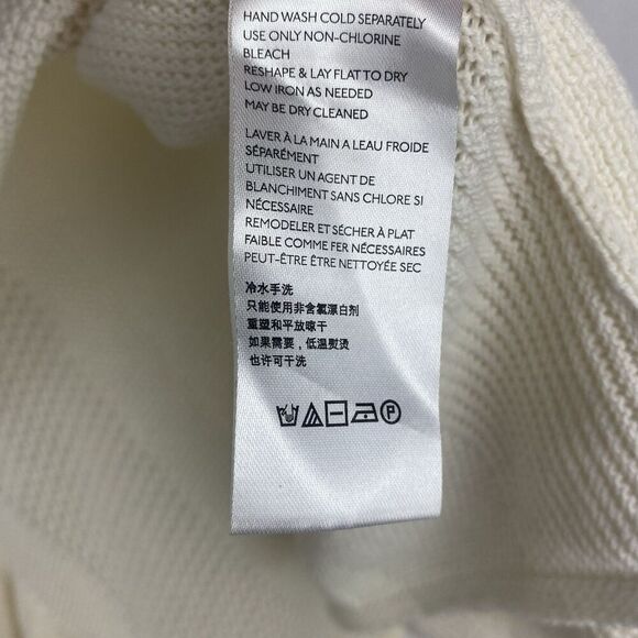 Anthropologie Asymmetrical Poncho Sweater Womens XS/S Ivory Beige V Neck Knit - Picture 7 of 7